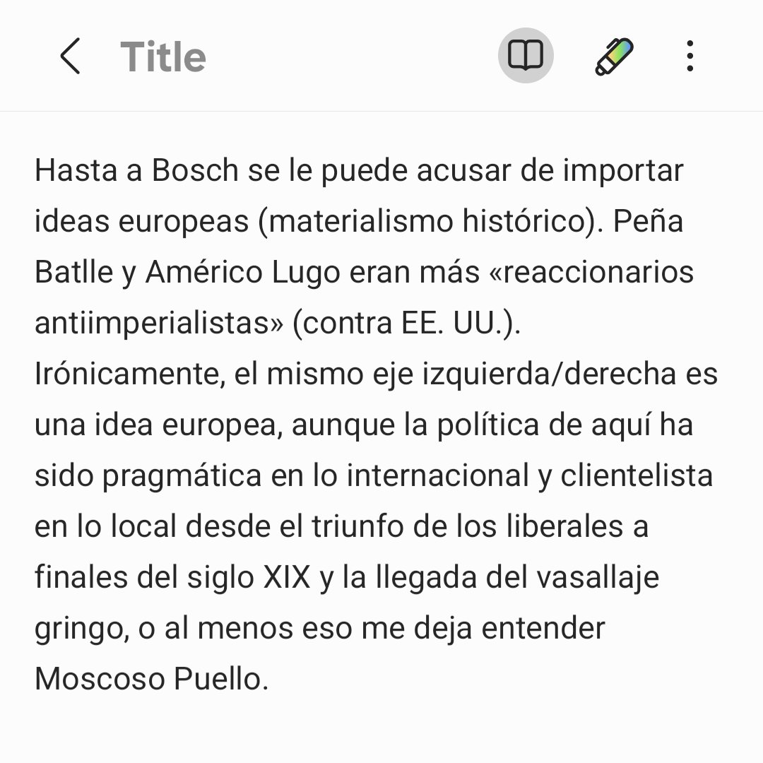 EmilCastr's tweet photo. @sargexd Hasta a Bosch se le puede acusar de importar ideas europeas (materialismo histórico). Peña Batlle y Américo Lugo eran más «reaccionarios antiimperialistas» (contra EE. UU.). Irónicamente, el mismo eje izquierda/derecha es una idea europea, aunque la política de aquí ha sido pragm https://t.co/zkV2IZOLnD