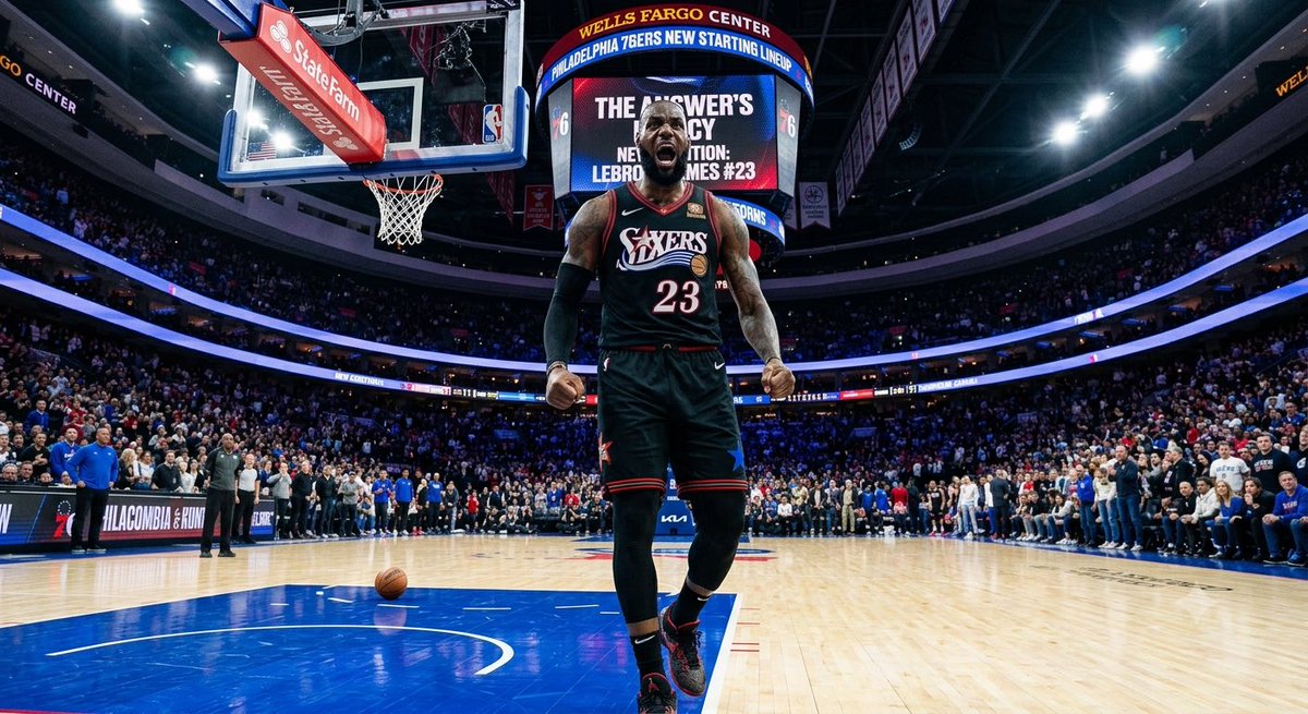 Utai_Live's tweet photo. LEGENDARY or LIABILITY? If you add this guy to the mix?

LeBron James wearing a 76er jersey seems like a nightmare for the rest of the NBA.

If you’re a Philadelphia native and a sports enthusiast, there’s already a lot to look forward to, and this would be the 👑 on top! https://t.co/UkgAnVfTxS