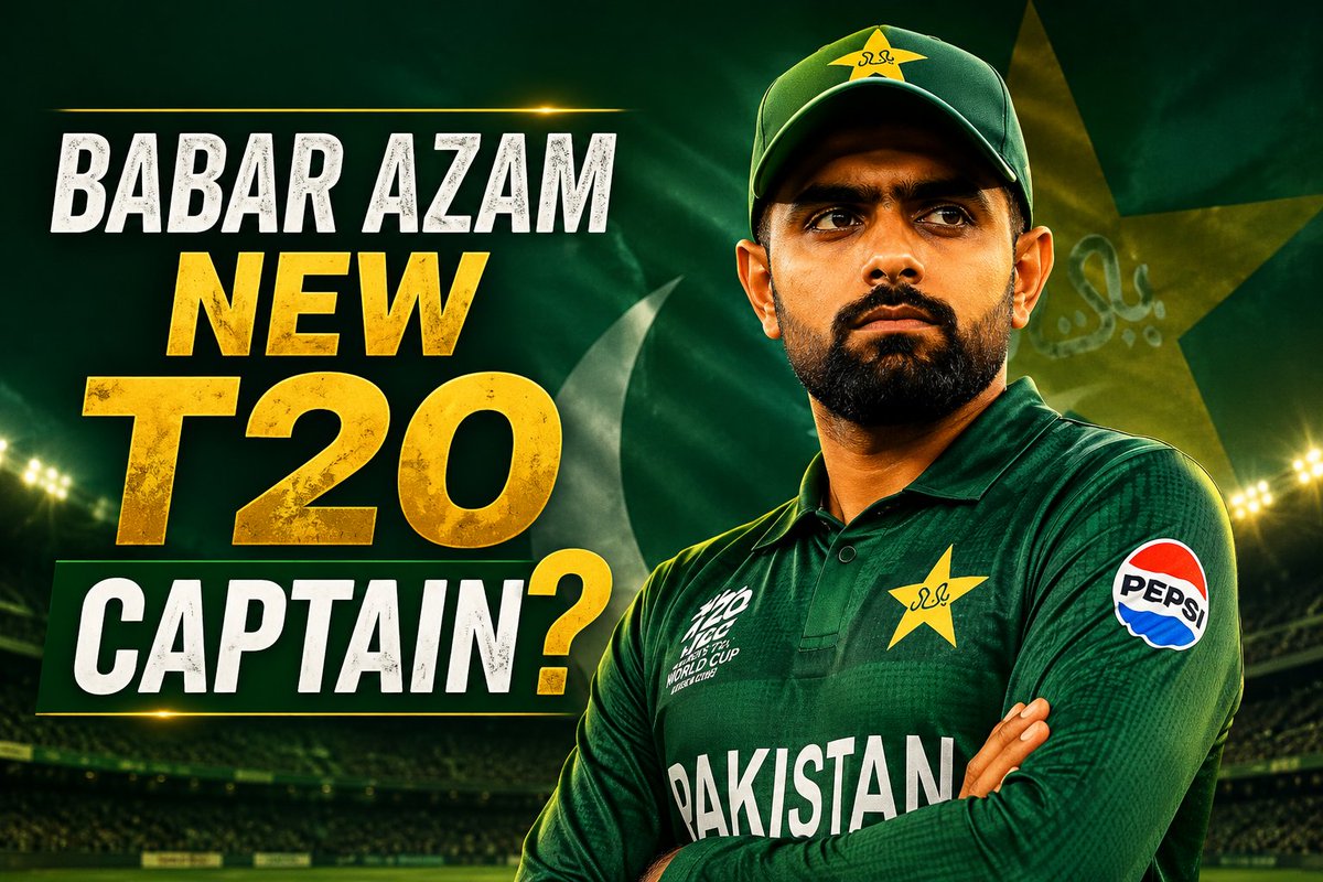 DoctorofCricket's tweet photo. 𝗕𝗮𝗯𝗮𝗿 𝗔𝘇𝗮𝗺 𝗡𝗘𝗪 𝗧𝟮𝟬 𝗖𝗮𝗽𝘁𝗮𝗶𝗻?
Rumors of Babar Azam becoming New T20 Captain are in the Market. In my opinion it's not true.
Neither are the rumors that he will retire from T20. He will continue to play all 3 formats as Misbah Said https://t.co/kd5pyGClC0