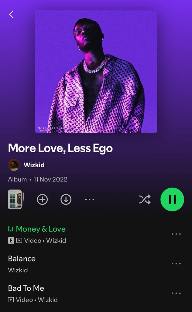 soladaloris's tweet photo. I put it to you today, Nigerians don’t deserve this album.

No other mention is topping this!

More love, less ego by Wizkid 
A sexy classic. https://t.co/fHRRf7fejP