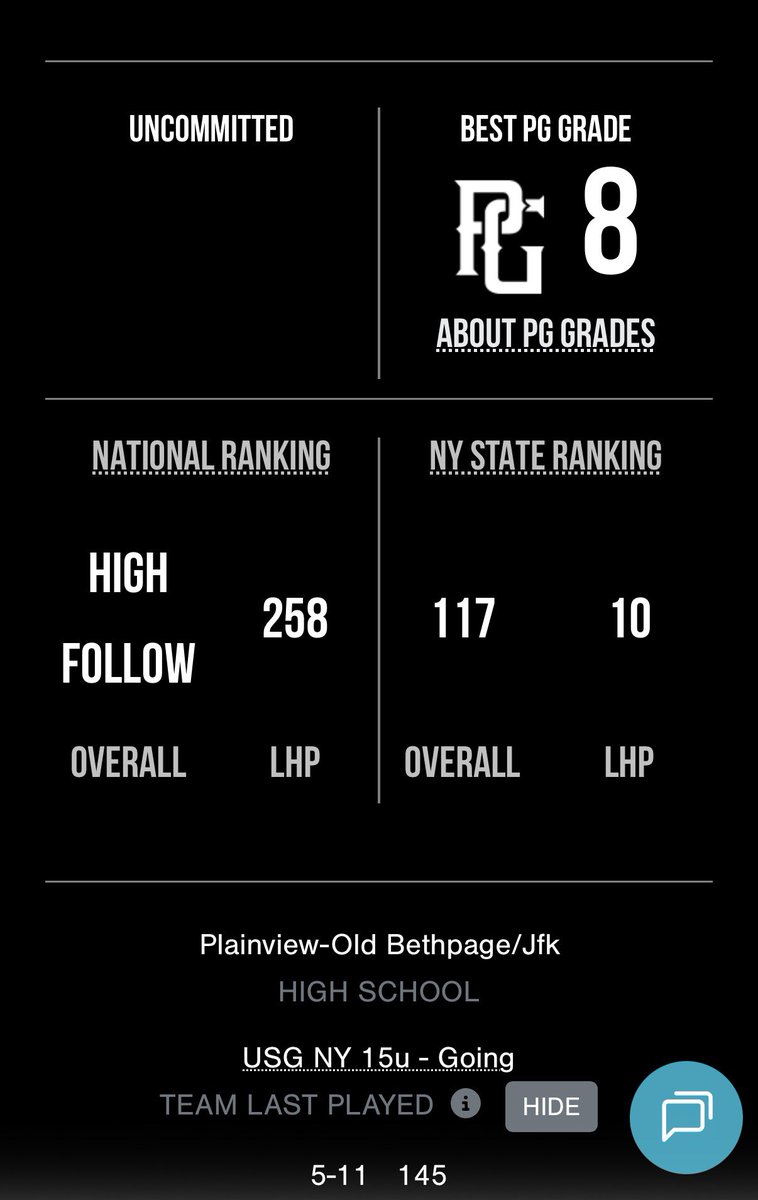 EvanFrangas2028's tweet photo. Results from latest showcase https://t.co/y7QS9jtWr0
