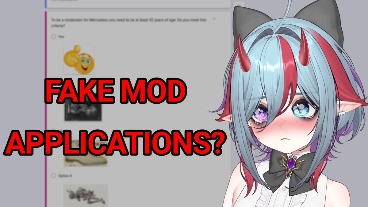 mercadesuVT's tweet photo. I made my Discord server submit silly mod applications for me to read through on stream in a few minutes at https://t.co/ydZnZlAAyf ! #vtuber #envtuber https://t.co/bWkqenA3Uz