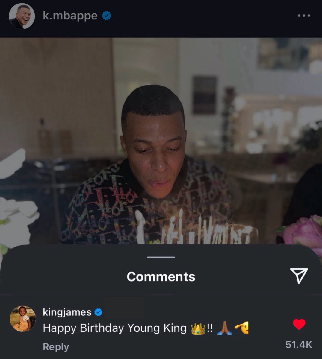 Kylian's tweet photo. LeBron saw Mbappé score a World Cup final hat-trick and instantly became a fan. 😂 https://t.co/bg4I0R7b9n