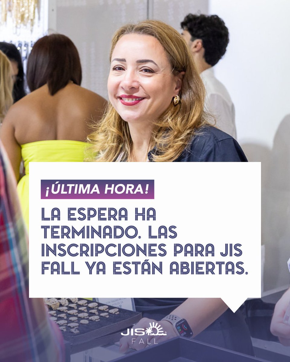 JIS_Show's tweet photo. ¡La espera ha terminado! La registración para JIS Otoño está oficialmente ABIERTA. 💎

Acompáñanos del 16 al 19 de octubre de 2026 en Miami Beach, donde la industria joyera se reúne para uno de los momentos de compra más importantes del año.

Regístrate: https://t.co/QZiWyQvXC4 https://t.co/3E62nYJJ0i