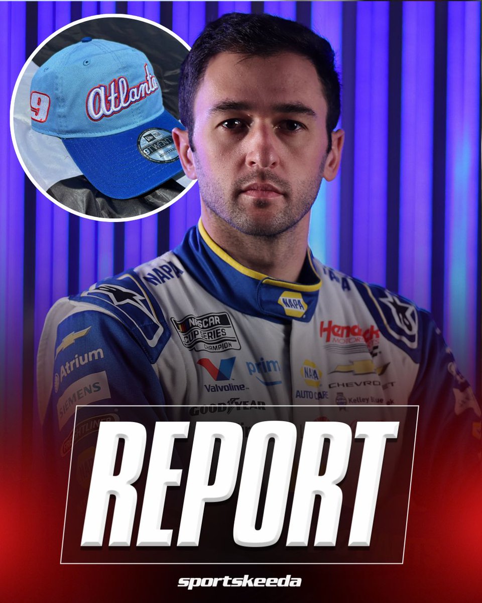 NASCARatSK's tweet photo. The Braves announced a special merchandising collection featuring Chase Elliott. This includes special t-shirts and caps. https://t.co/EOmWkWzo3A