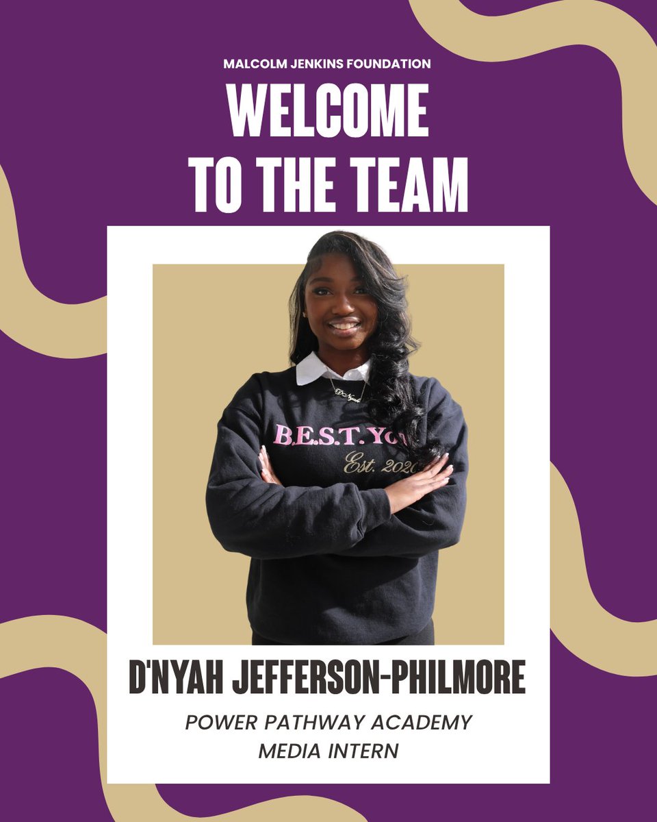 TheMJFoundation's tweet photo. Meet D’Nyah, our Power Pathway Academy Media Intern! D'Nyah is passionate about storytelling, advocacy, and amplifying community voices. We’re excited to have her join the Malcolm Jenkins Foundation this summer! Join us in welcoming D’Nyah! 💜  #MJF https://t.co/RVTOvqLV2a