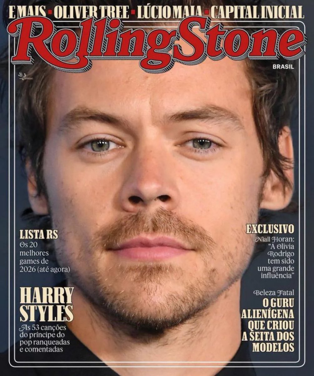 hstbrasil's tweet photo. 🚨TÁ CHEGANDO! Harry Styles estampa a capa da Rolling Stone Brasil. 🇧🇷 https://t.co/DdPu8LjQG8