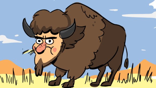 forever_gf618's tweet photo. Alex Hirsch bought a buffalo (bison) off eBay and drew this... https://t.co/lrDIEASqb7