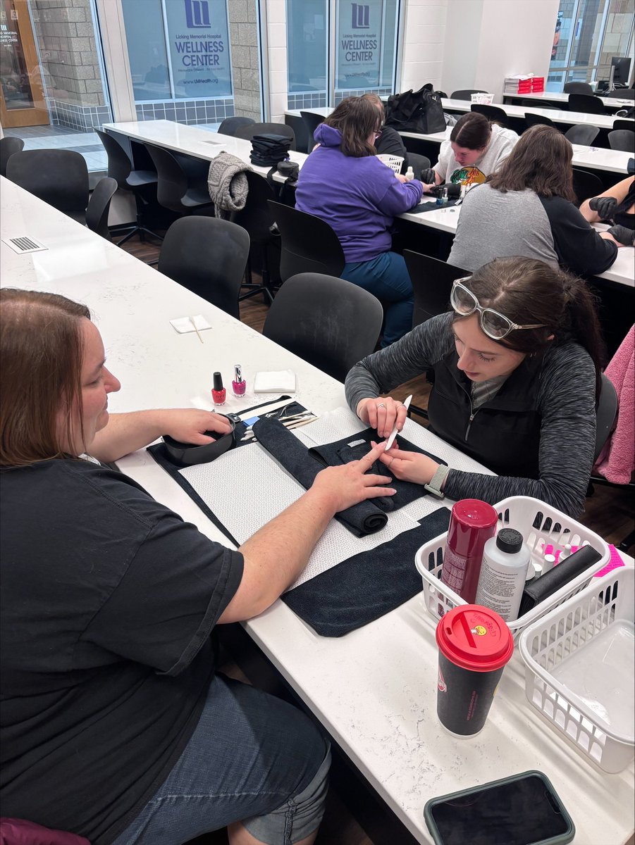 cteclickingco's tweet photo. Postsecondary Cosmetology students learn many skills. Here they are working on manicures with actual clients. Hands on…literally!
#SkillsMatter https://t.co/r5MOPQzNJ7