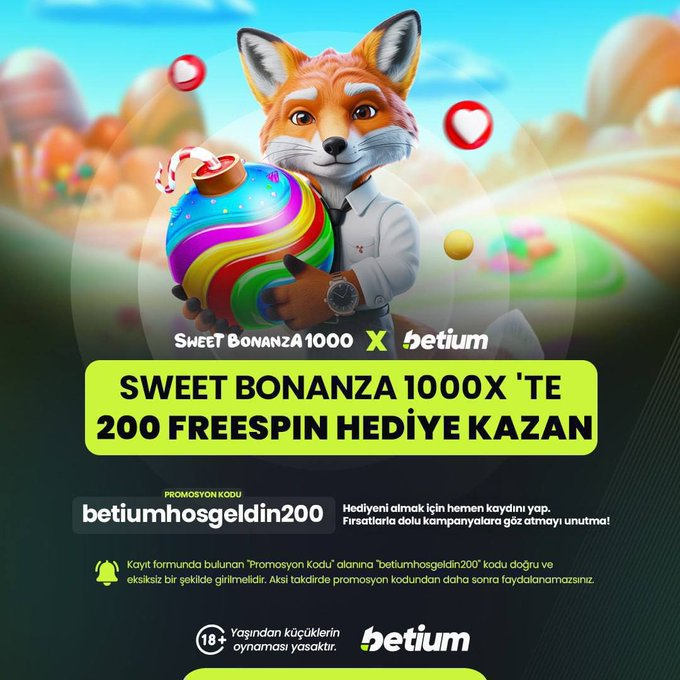 mayitopl21's tweet photo. 🎁 Yeni Üyelere Özel Sweet Bonanza 1000x'te 200 Freespin Hediye!

Link:https://t.co/EiFUH7Qpte

🍭 Hemen kayıt ol, 200 Freespin deneme bonusun ile #Betium'da kazanmaya başla!

✍️ Promosyon Kodu: betiumhosgeldin200

#Denemebonusuyatırımsızcekim #denemebonuslari #guvenilirsiteler #bahis #canlicasino #slot #casino #iddaa #favorisen #Freebet #Freespin #Nakit #Hediye #btc #bnb #trx
deneme bonusu tipobet casibom jojobet