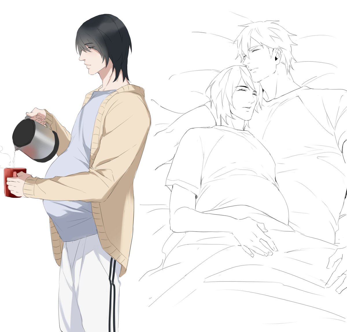 sushisalmon95's tweet photo. [mpreg] preggy youji 🫄🏻#哲蓉 #tetsuyou #sweetpool https://t.co/PmrcnP90iR