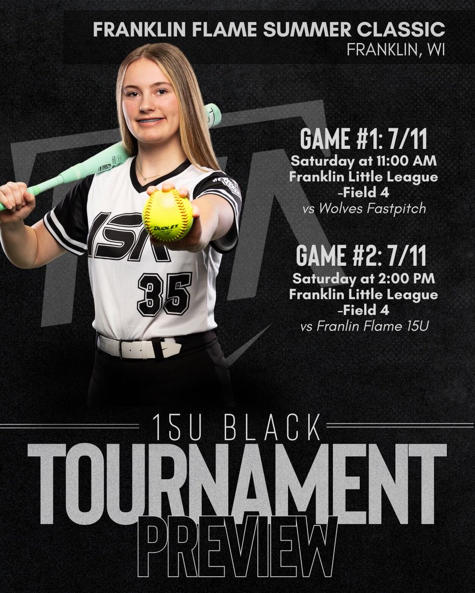 ImpactSportsGB's tweet photo. 🚨15U BLACK TOURNAMENT PREVIEW🚨
Franklin Flame Summer Classic | Franklin, WI
Player profiles: https://t.co/Vkd0hYGV3V
#isaproud #makeanimpact https://t.co/vNvkgIQdqO