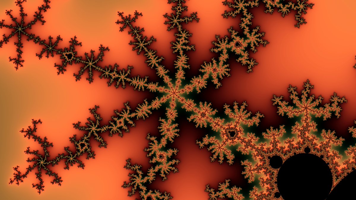 Bangford's tweet photo. New Mandelbrot code!  Low-res clicker used to zoom in then triggers a high-res plot when I find something nice, like this. https://t.co/6jFlsAplGi