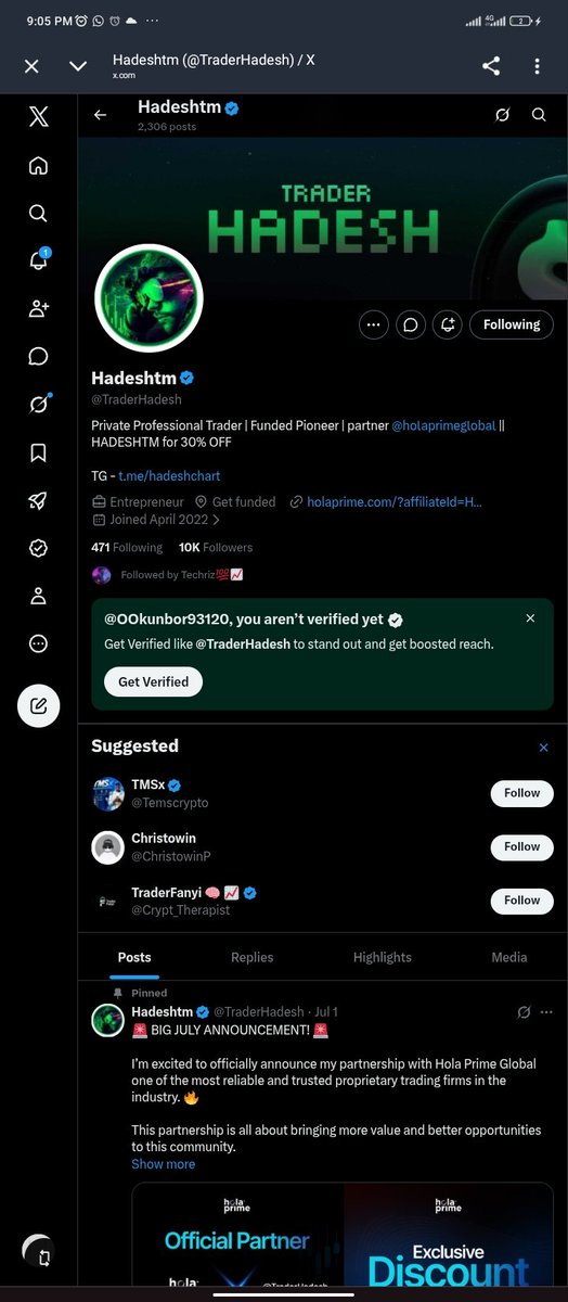OOkunbor93120's tweet photo. @Techriztm @PsychedeliaAcad @FundedNext @TraderHadesh Done ✅ https://t.co/hEHV0CouJd