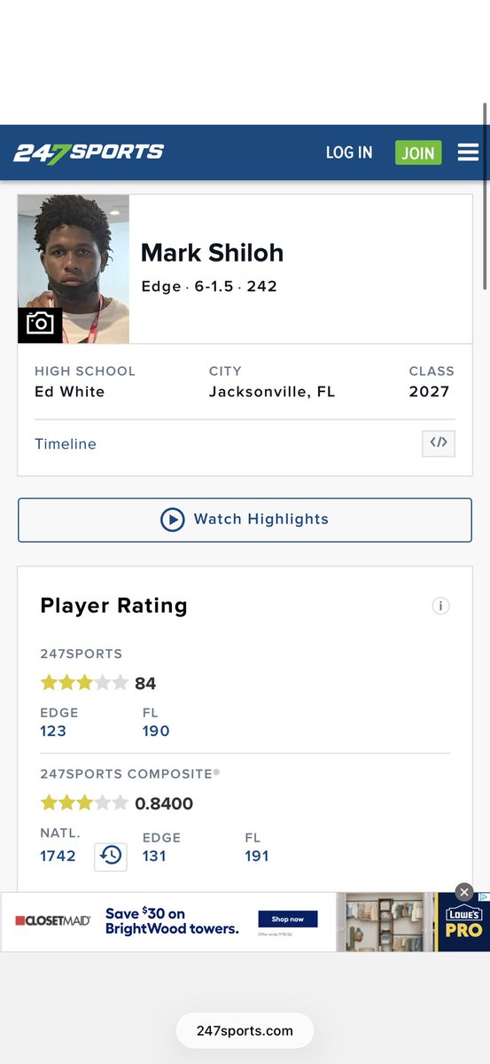 MarkShiloh11's tweet photo. Blessed to receive 3⭐️’s
@EdWhiteFootball @Coach_LJ @CoachGAllDay @Coach_Sampson @dp1305 @CoachMasonTSD @CoachMike904 @CoachMitri @TomLoy247 @Rivals @On3
@247Sports @DuvalSports https://t.co/z4Wqutoqgh