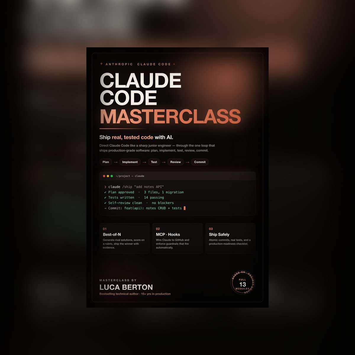 leanpub's tweet photo. Claude Code Masterclass by Luca Berton is on sale on Leanpub! Its suggested price is $14.99; get it for $7.99 with this coupon: https://t.co/SYLAqy9P7e @ansiblepilot #vibe_engineering #ai #software_architecture #devops #python https://t.co/dYrPMtMUeK