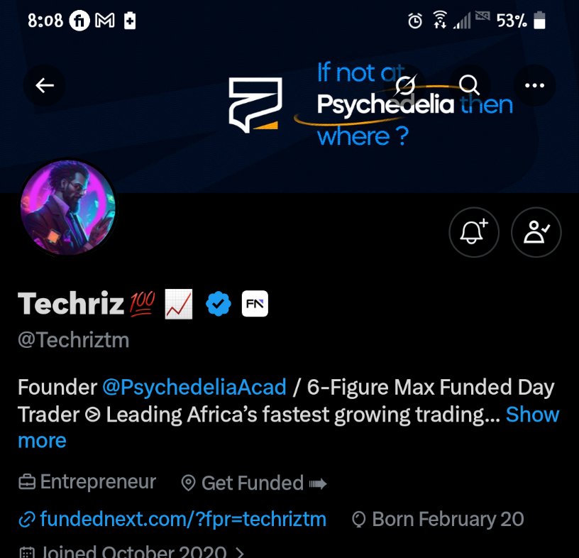 Bra_KayDee's tweet photo. @Techriztm @PsychedeliaAcad @FundedNext @TraderHadesh Done https://t.co/3uRY78SEwN