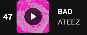 1024Shazam's tweet photo. shazam top 50 Tokyo 🇯🇵 

BAD - 47 (NEW)

#ATEEZ #에이티즈 #エイティーズ https://t.co/3ySHaP8ddS