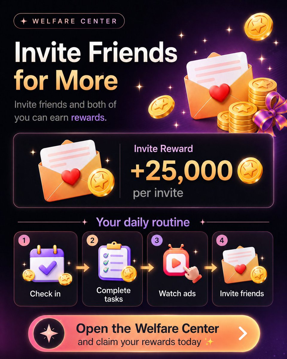 paradiseAI_chat's tweet photo. Free coins are waiting in the Welfare Center 🪙

Check in daily, complete missions, watch ads, and invite friends to earn more rewards.

Quick guide below 👇
#AIChat #AIRoleplay #AICharacters https://t.co/8rDlgPgHyG