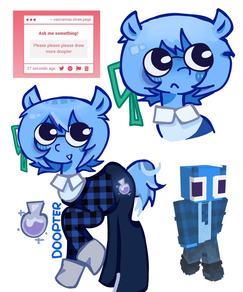 naocanvas's tweet photo. hihihi i got inspired by uhm.....helllo..........excuse.......me??! #doopterfanart #wispsmp https://t.co/3LgDWImM1n