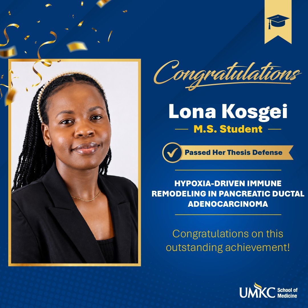 UMKCInformatics's tweet photo. Congratulations to Lona Kosgei on successfully passing her M.S. thesis defense.

This milestone reflects her hard work, dedication, and contribution to graduate research.

#Graduate #Roos https://t.co/OZnJ8phZop