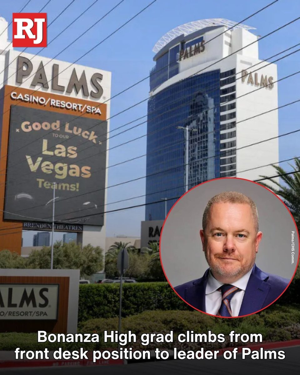 reviewjournal's tweet photo. A Bonanza High School graduate, was promoted to general manager of Palms hotel-casino last September after serving as assistant general manager and vice president of hospitality. Now, he's about to receive his gaming license.
STORY: https://t.co/DEZSmAJu07 https://t.co/tzCkUy2Bc6