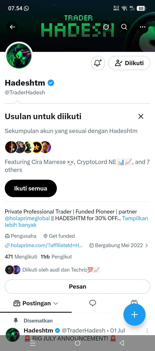 siiebowfx's tweet photo. @Techriztm @PsychedeliaAcad @FundedNext @TraderHadesh Done sir, Good luck. https://t.co/853K6UECTO