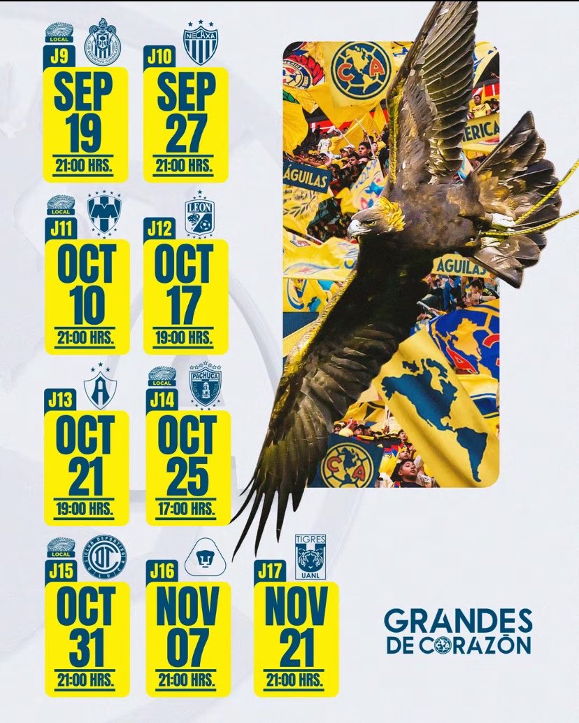 camericaupdates's tweet photo. Aquí les dejo el calendario oficial de la Apertura 2026  #americatwt https://t.co/dUyGo9xShC