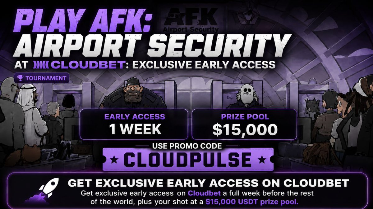 Chrisaintholy's tweet photo. Unlock the $15k tournament on @Cloudbet with code CLOUDPULSE!
๐ https://t.co/WMuAL6YuDy
#Cloudbet #CLOUDPULSE #CryptoCasino #OnlineCasino #AFKAirportSecurity #NoLimitCity https://t.co/r3tEsDqYFj