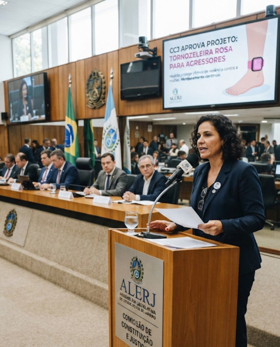 choquei's tweet photo. 🚨ATENÇÃO: CCJ da Alerj aprova projeto que cria "Tornozeleira Rosa", para agressores de mulheres. https://t.co/xaevZ0pdKh