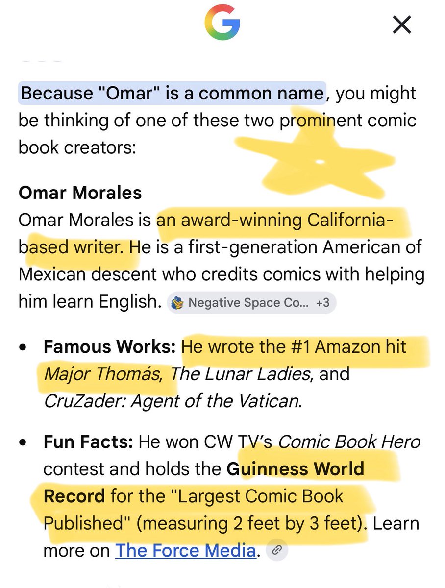 omorales81's tweet photo. Google says I’m “prominent” — I guess it must be true?! 😂 What say you? Tell me at Comic Con, thumbs up for prominent, thumbs down for “who are you?!” 👍🏼👎🏼 #MakingComics #ComicCon #MajorThomás #WritingCommunity #SDCC #YASciFi #GoogleMe @Comic_Con @Comixology https://t.co/ULHhw4DjWx