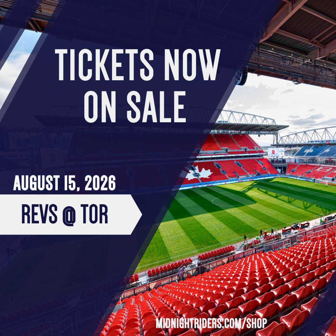 MidnightRiders's tweet photo. 🗣️ Away match ticket sales are officially back for the 2026 season part II!

⏳ Deadlines:
• MTL - Friday, July 17, at 10 am
• CLB - Tuesday, July 28, at 6 pm
• TOR - Friday, Aug. 7, at 6 pm

🎟️ https://t.co/nmPyZ7BMdc

#RidersOverHere #NERevs https://t.co/z2CrVnask7