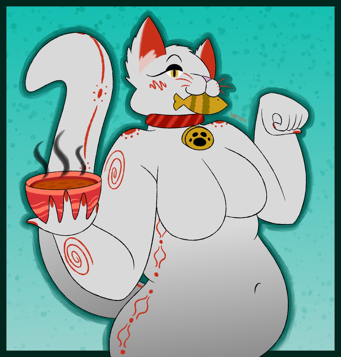 supersansei's tweet photo. An old drawing of a lucky cat 🍀🐱

#furryart #furry #digitalart #art https://t.co/3pESAPbWPY