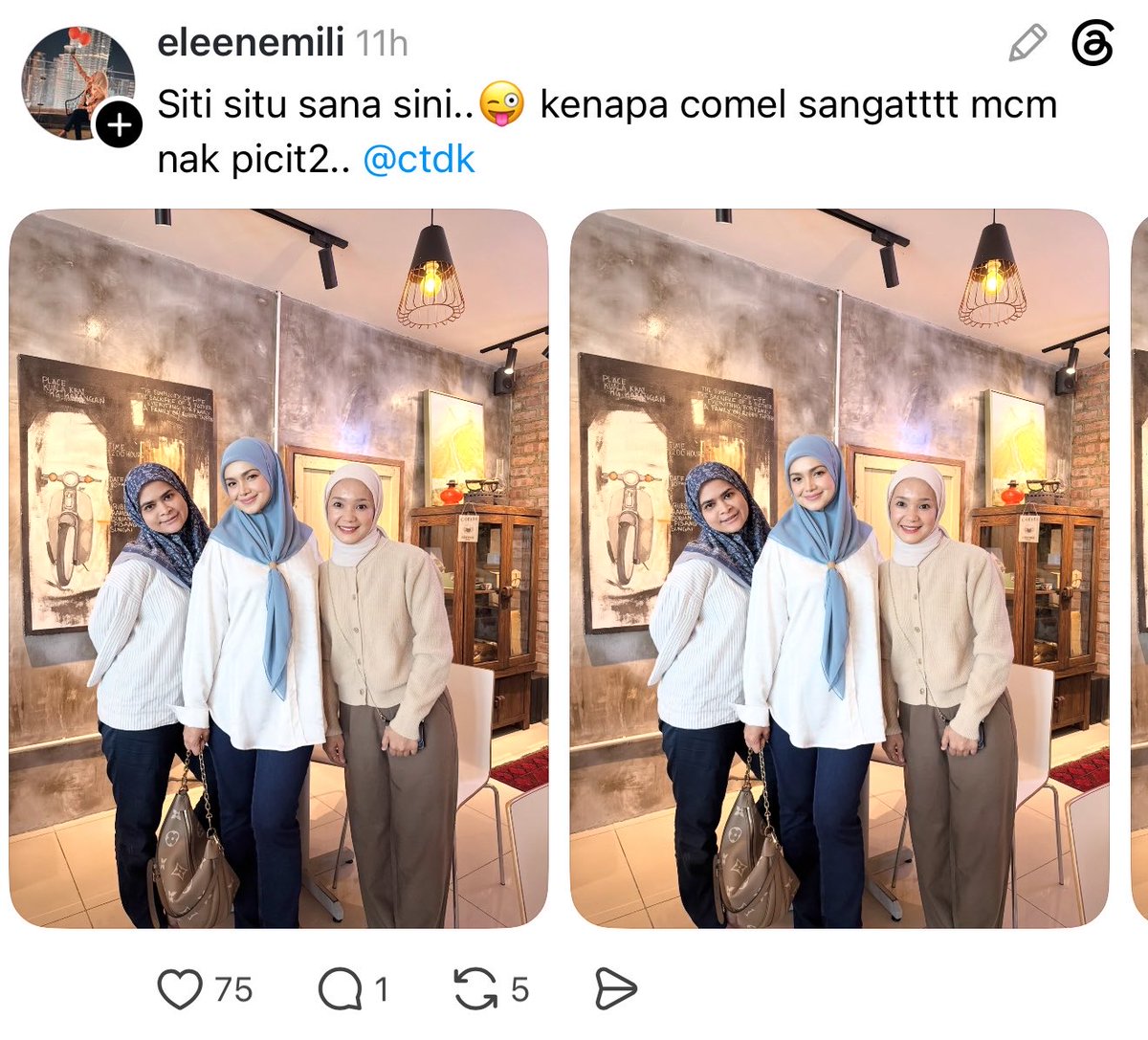 BAD_ARSILA's tweet photo. From a simple tea break with friends to an unforgettable meet &amp; greet moment, this fan had the surprise of meeting Siti Nurhaliza in person. https://t.co/ls59CBZ5ID