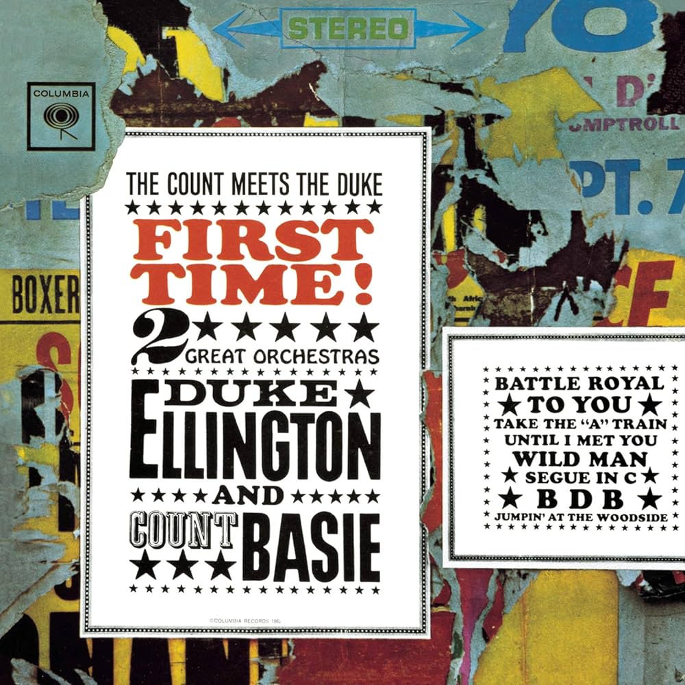 Daily_Ellington's tweet photo. 1961年の7月6日は、エリントンオケとベイシーバンドによる共演・競演・饗宴の名盤、『First Time !』の録音１日目。
始まりは単なる企画モノだったかもしれませんが、その成果は素晴らしい出来。

チャンネルの右と左でエリントンとベイシーを聴き分ける楽しみ。

#Ellington #Basie https://t.co/zTFLEDAWJ3