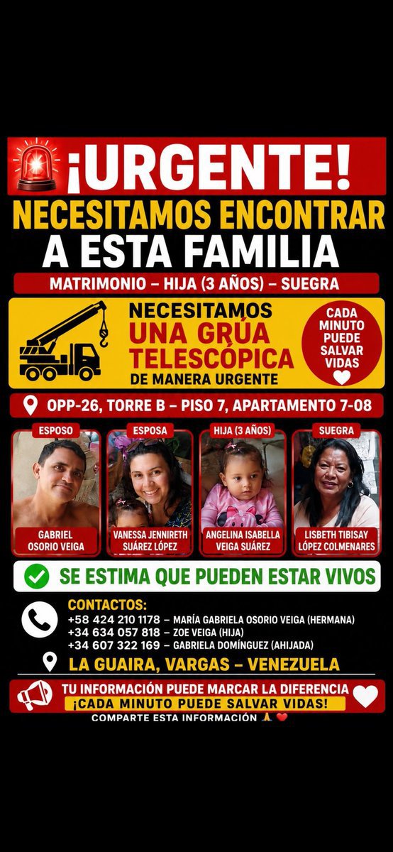 periodistassin2's tweet photo. Venezuela 🇻🇪 #LaGuaira #Venezuela #Terremoto #Rescatistas @ReporteYa @usembassyve @extremegmer_usa : 🆘 Se necesita con extrema Urgencia: https://t.co/g5M56f7duw