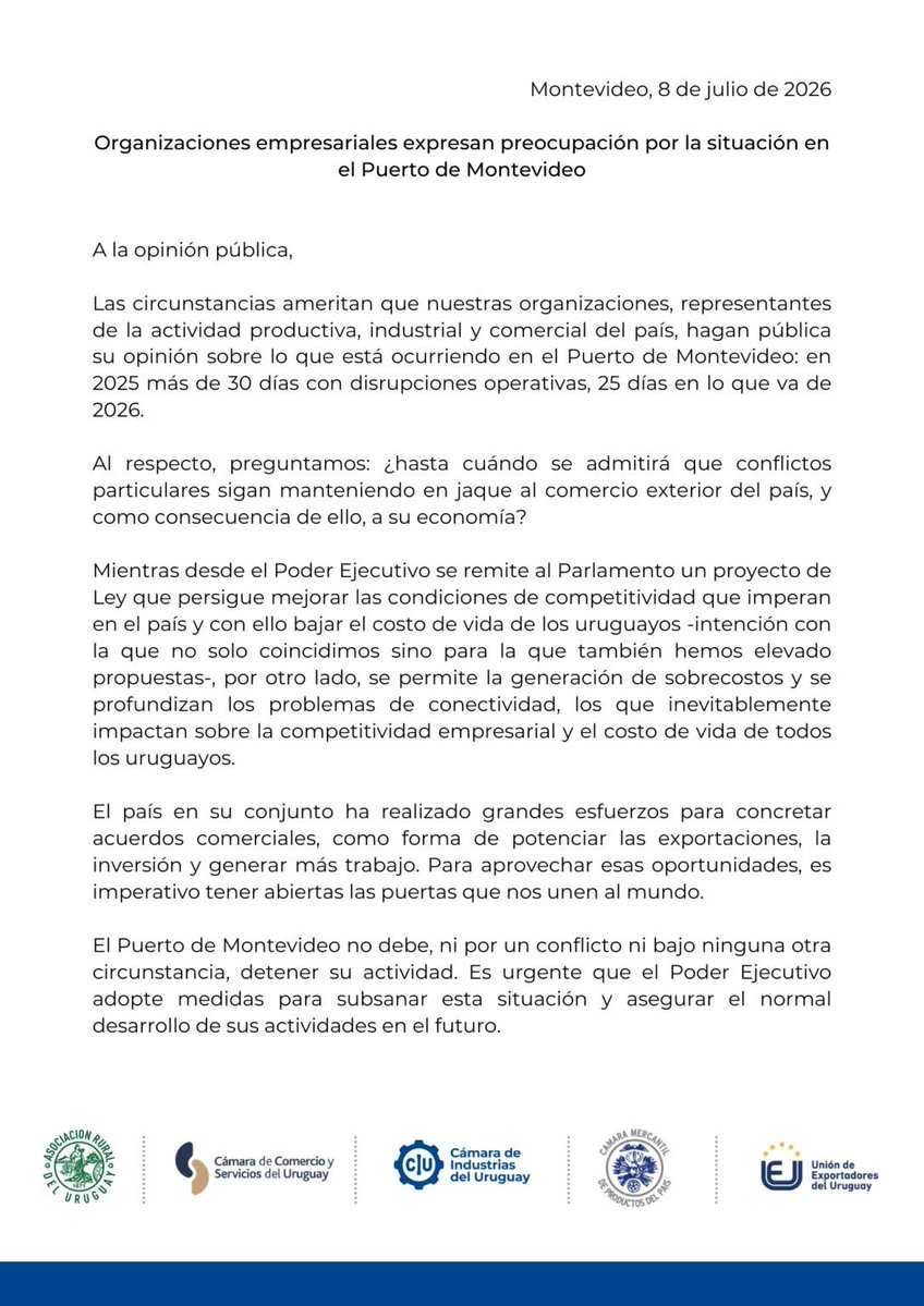 Pablo_Mieres's tweet photo. Se está jugando con fuego!!! Es evidente que falta energía o capacidad desde el Gobierno para jugar un papel fuerte en la generación de caminos para resolver el conflicto. La imagen y credibilidad del país corre riesgo https://t.co/4hOqhHuiEv