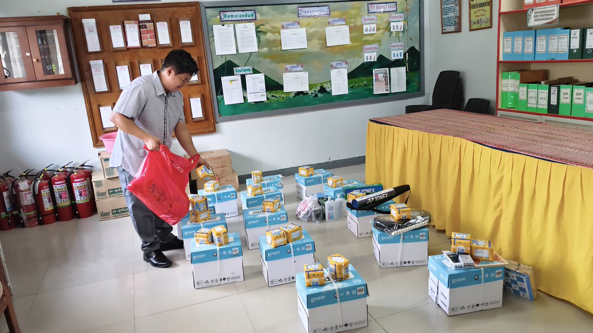 dennisborlas's tweet photo. July 9, 2026 - Preparing for the distribution of school supplies to our beloved teachers. https://t.co/HMO9fiYZkp