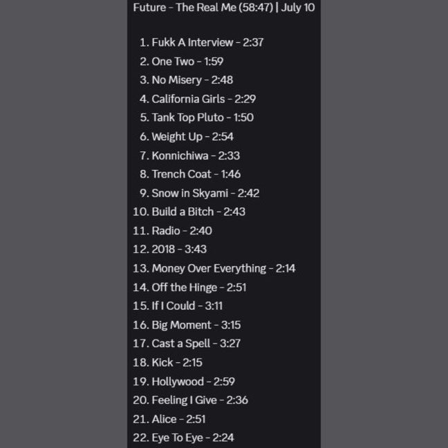 KongoFuture's tweet photo. FULL RUN TIME FOR FUTURE “THE REAL ME” FRIDAY 💿🦅 https://t.co/IIrM1zthWZ