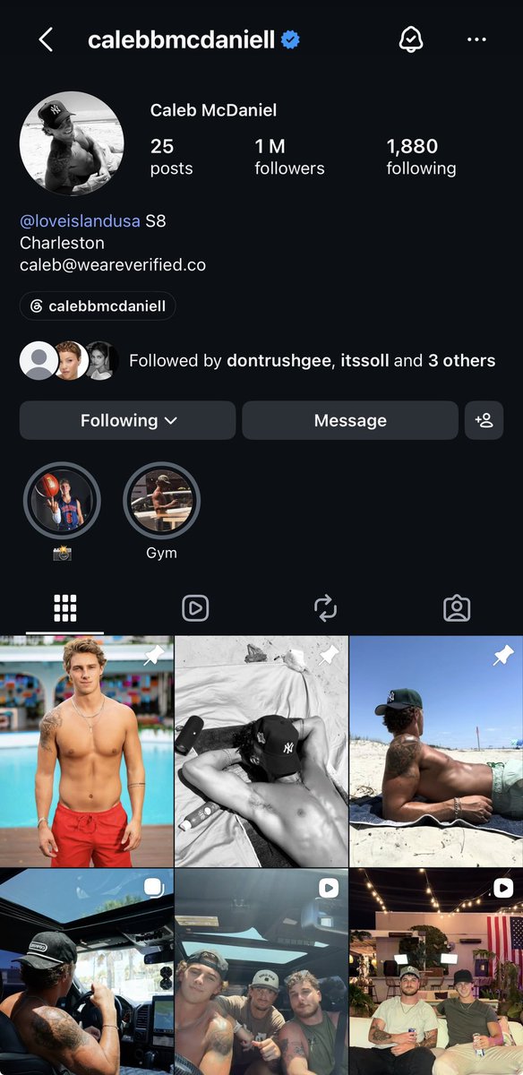 luvislandcrave's tweet photo. Love Island USA’s Caleb has officially reached 1 million Instagram followers, making him one of the fastest Islanders to hit the milestone during his time on the show. https://t.co/4b0Le4HkJ7