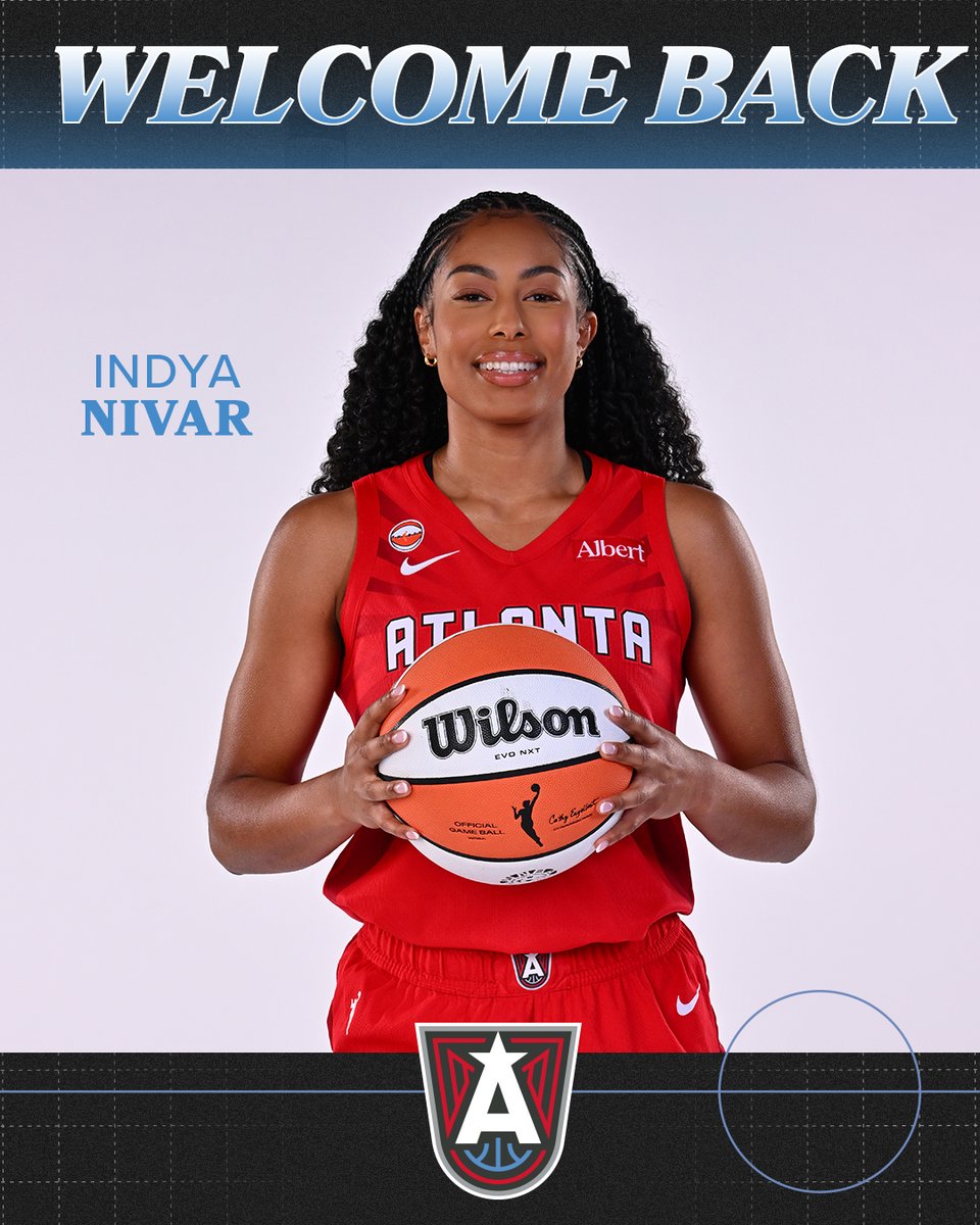 AtlantaDream's tweet photo. We've resigned Indya Nivar to a developmental contract. https://t.co/1dZQ5nPvpn