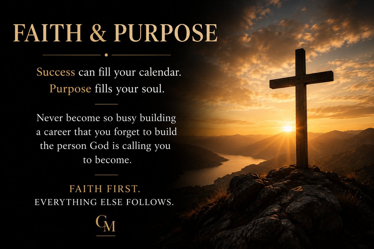 scholar2stellar's tweet photo. Success can fill your calendar.

Purpose fills your soul.

Never become so busy building a career that you forget to build the person God is calling you to become.

Faith first. Everything else follows.

#Faith #Purpose #Leadership https://t.co/rF97RdVyxf
