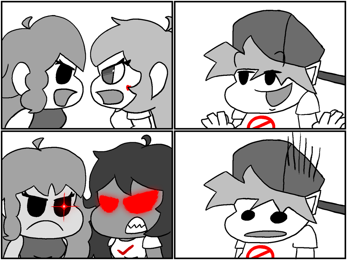 Gerar23Arts's tweet photo. boyfriend tries to get two women (fails)

#fnf #comic #skyverse #fridaynightfunkin https://t.co/1RGJKFwxOf