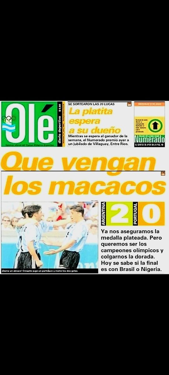 FeAlvinegra_'s tweet photo. Jornal Argentino OLÉ chamou brasileiros de macacos em 1996 antes de Brasil x Nigéria - Olimpiadas. https://t.co/MwGiJQgGQx