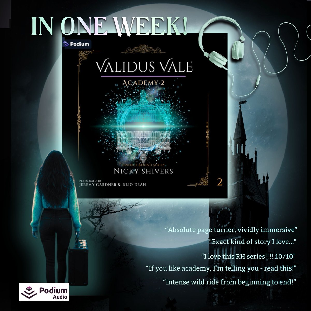 NickyShivers's tweet photo. The audio book of Validus Vale Academy:Book Two will be released in seven days! So exciting! 🎉🎧📖😍 --- Thanks to @podium_ent for all the support! https://t.co/9tiWl3cQUR https://t.co/eJAlgmz4Hh