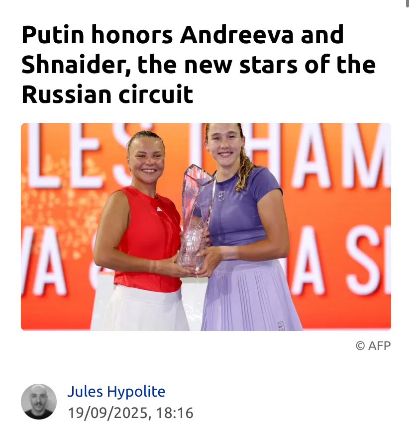 i_gil_'s tweet photo. @Melissa03295697 @TheTennisLetter Yeah, they are silent on putin right until it’s time to receive an award, play on a gazprom-sponsored tournament or like posts online where putin makes fun of the country he razes. https://t.co/yPc6FhImt5