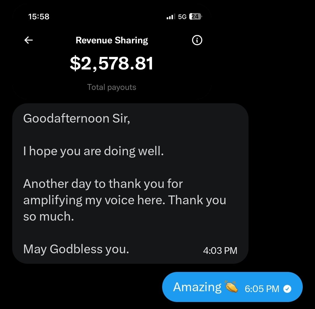 jon_d_doe's tweet photo. He earned this after 5 months.

Over $500 per month.

And he achieved this by subscribing $20 to my page.

His last subscription was 3 or 4 months ago.

$20 is N30,000

$500 is over N700k.

If you have a niche and I take interest on your page, you won't regret it.

End. https://t.co/K699rG7uiU