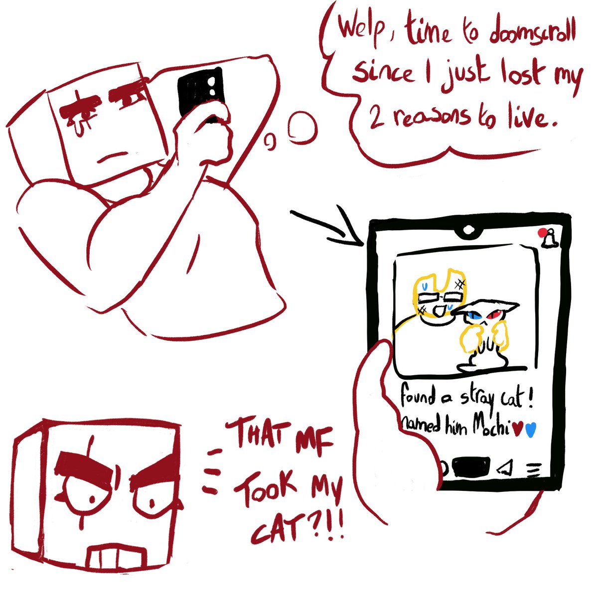 FloraBadin's tweet photo. @gleepus_glorpus I made a comic about Rhett finding out a few hours ago lmao 😭 https://t.co/prW0VmnIe1
