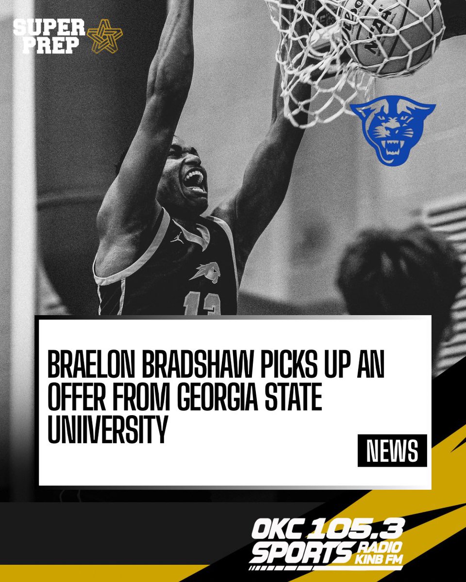 prep_super's tweet photo. Heritage Hall 2027 (G) 3⭐️ Braelon Bradshaw has received an offer from Georgia State University. https://t.co/AzVRvHCzbP