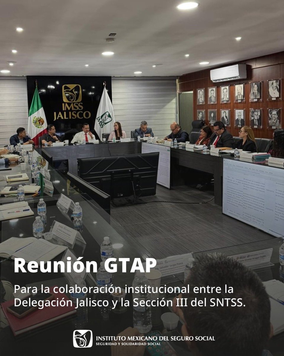 imssjalcontigo's tweet photo. Reunión GTAP 🦅 del #IMSSJalisco para la colaboración institucional entre la Delegación y la Sección III del SNTSS.

💪 Fortalecimiento institucional con el seguimiento de acuerdos.

⚙️ Análisis, gestión y resolución de casos específicos. https://t.co/nkCZrhuTyx